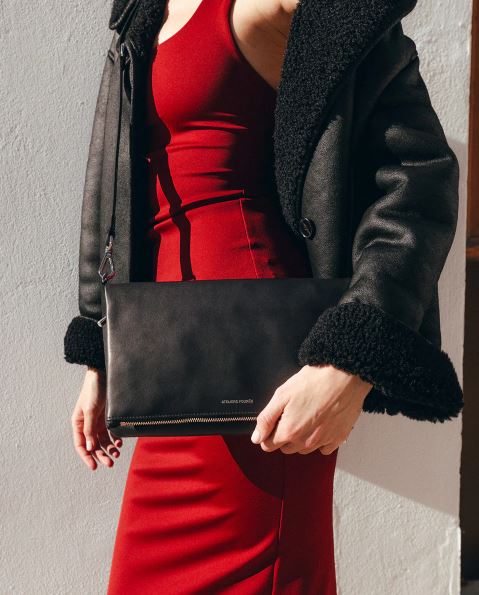 Sac Pochette Ateliers Fourès Mycène Noir