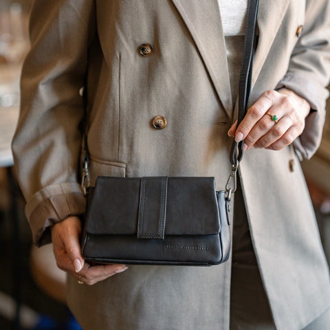 Sac Porté Épaule The Chesterfield Brand en Cuir Clifden Noir