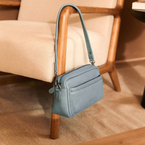 Sac Porté Épaule The Chesterfield Brand en Cuir Liora Sky Blue