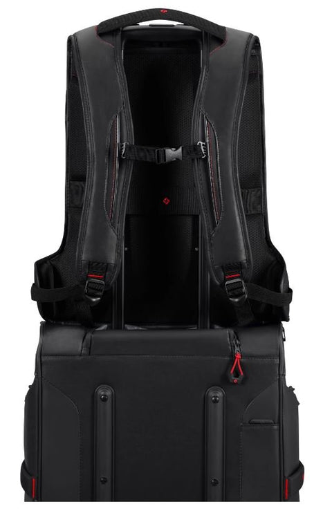 Sac à dos Samsonite Ecodiver L noir — détail de la matière et des bretelles