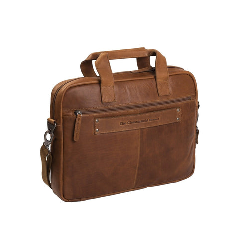 Sacoche Ordinateur The Chesterfield Brand en Cuir Calvi - Cognac