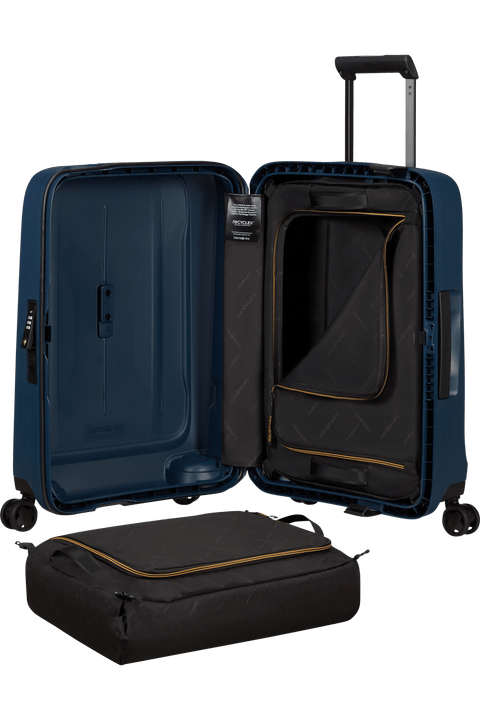 Valise cabine Samsonite Essens 55 cm bleu nuit — vue de profil