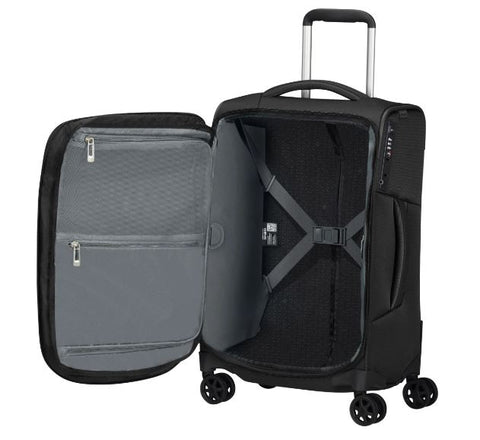 Valise cabine Samsonite RESPARK 55cm extensible Ozone Black — vue de face
