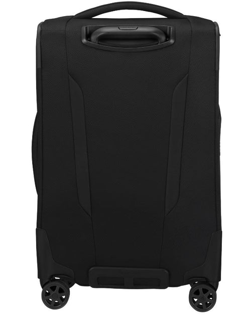 Valise cabine Samsonite RESPARK 55cm Ozone Black — détail roulettes et TSA