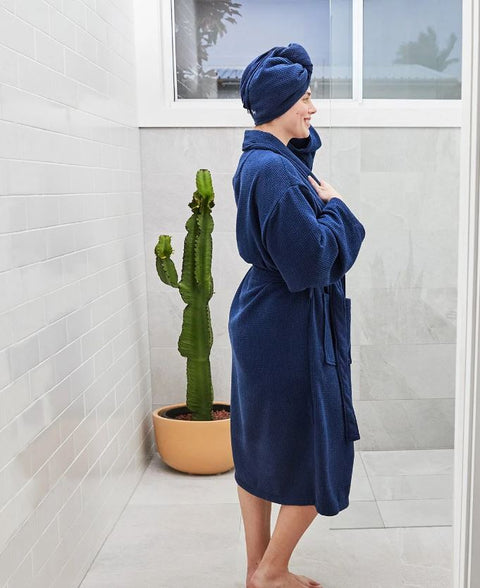 Turban Cheveux Dock & Bay Bleu Marine Nautique