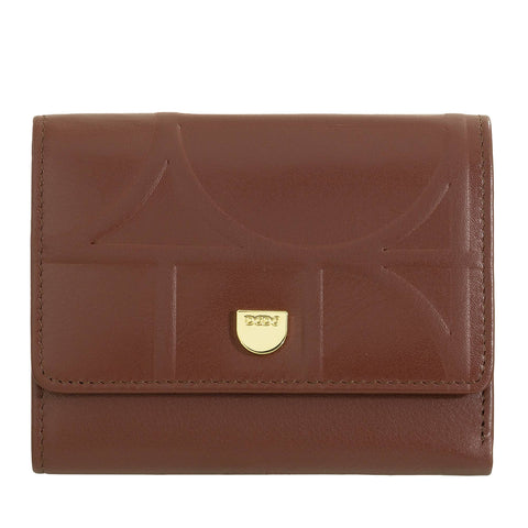 Portefeuille en cuir Dudu pour femme Chocolat_lilas
