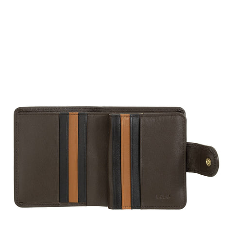 Petit portefeuille en cuir pour femme Dudu avec fermeture à pression et porte-monnaie