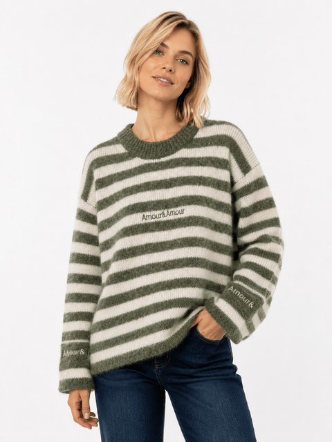 Pull Femme Rayé “Amour & Amour” AP240