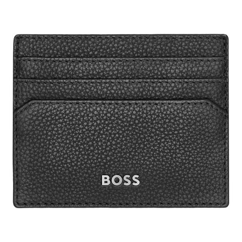 Porte-cartes Hugo Boss Classic grainé noir — vue ouverte